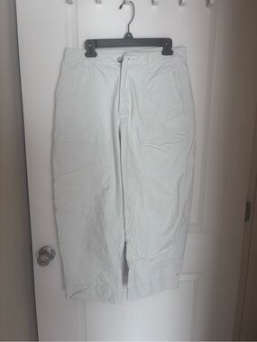 Old Navy — White High-Rise Barrel Leg Pants